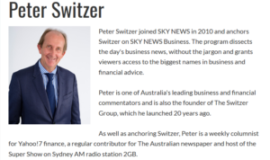 Peter Switzer, Sky business channel